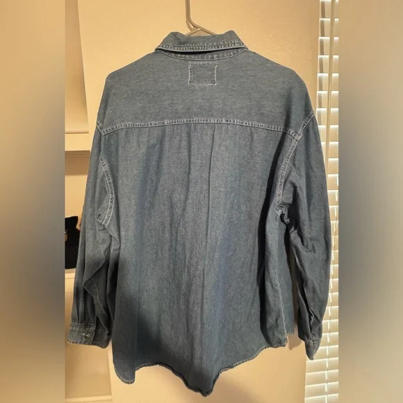 Vintage Embroidered Denim Shirt with Cats and Cowboy Design Size XL - Picture 4 of 4